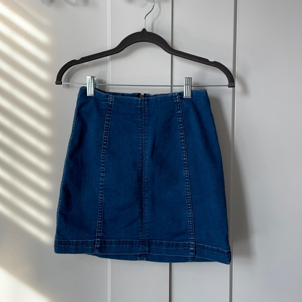 Free people tight jean skirt